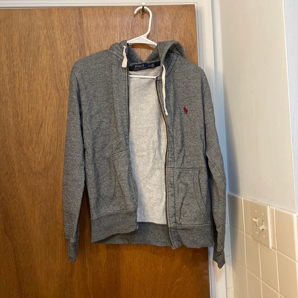 Grey Zip up hoodie Polo